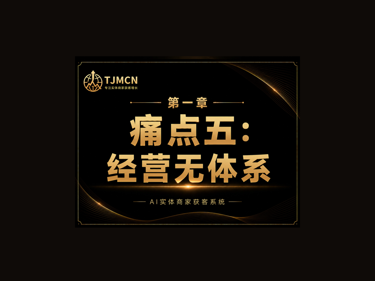 第一章-痛点五：经营无体系